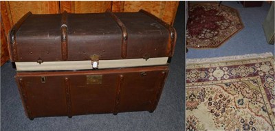 Lot 1119 - Two machine woven carpets and a cabin trunk