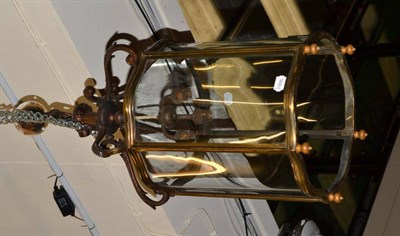 Lot 1126 - Regency style brass framed lantern light fitting