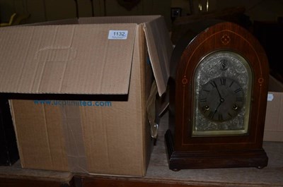 Lot 1132 - A chiming inlaid mantel clock and four other mantel clocks (5)