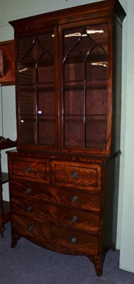 Lot 1170 - George III mahogany secretaire bookcase