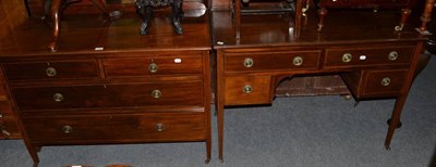 Lot 1192 - Edwardian inlaid mahogany three height chest of drawers and a matching dressing table