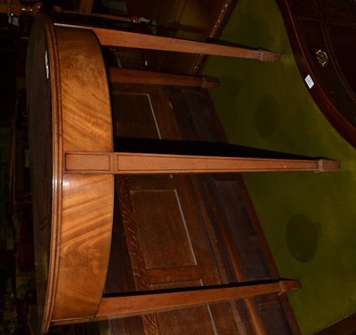 Lot 1199 - A mahogany demi lune side table with single drawer