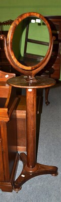 Lot 1202 - Early Victorian mahogany pillar shaving stand with circular mirror