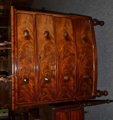 Lot 1208 - 19th century mahogany bow fronted four height chest of drawers