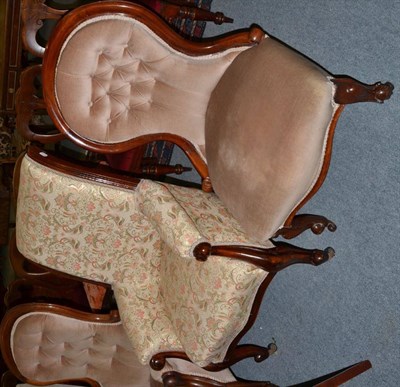 Lot 1229 - A Victorian carved mahogany chair and a Victorian carved mahogany armchair