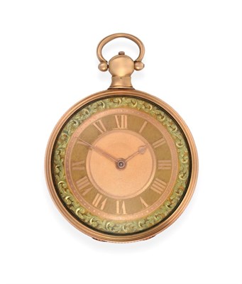 Lot 177 - An 18ct Gold Pocket Watch, May, Dame Street, Dublin, 1812, gilt finished verge movement, three...