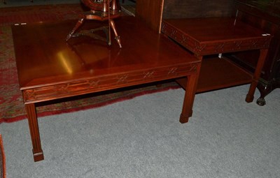 Lot 1254 - Two reproduction mahogany coffee tables