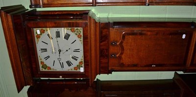 Lot 1307 - W Scales oak and mahogany longcase clock