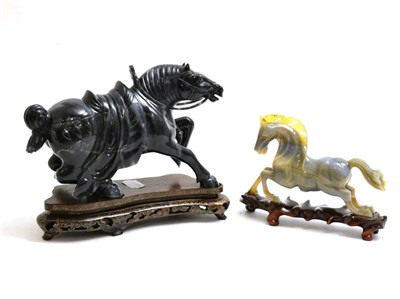 Lot 8 - Two hardstone figures of horses