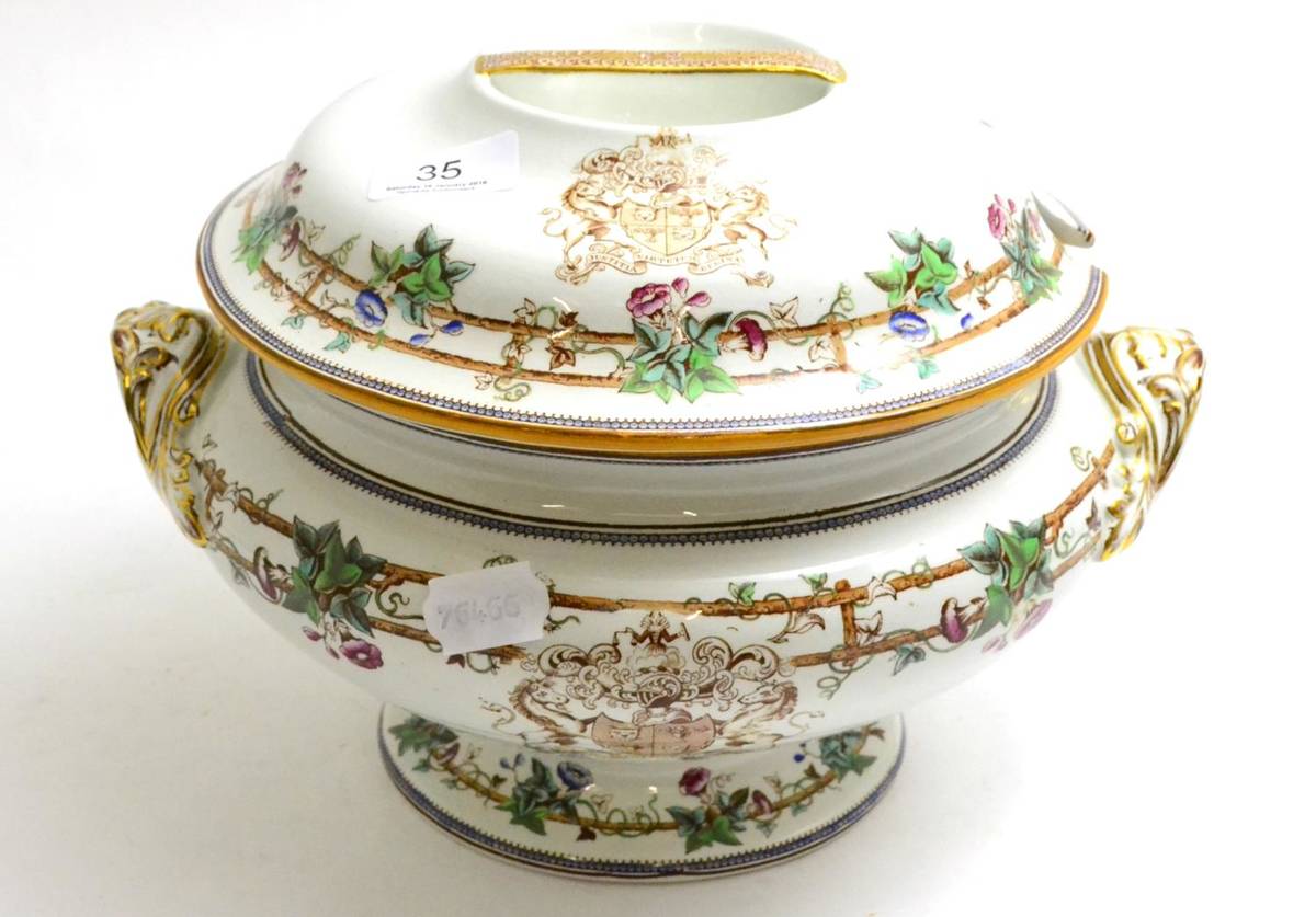 Lot 35 - A Victorian Staffordshire soup tureen