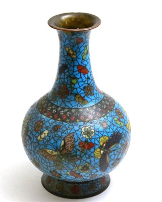 Lot 38 - A late 19th century Chinese cloisonne vase decorated with flowers and butterflies, 32cm high
