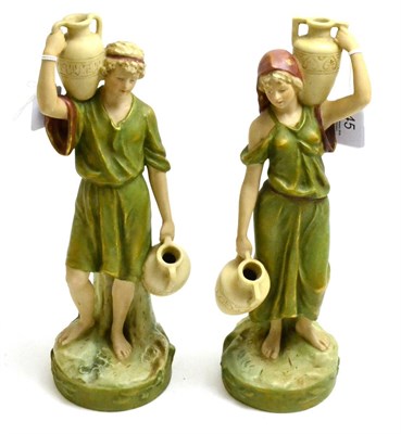 Lot 45 - Pair of Royal Dux figures of water carriers, 30cm high