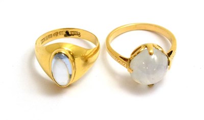Lot 104 - Two cabochon set rings