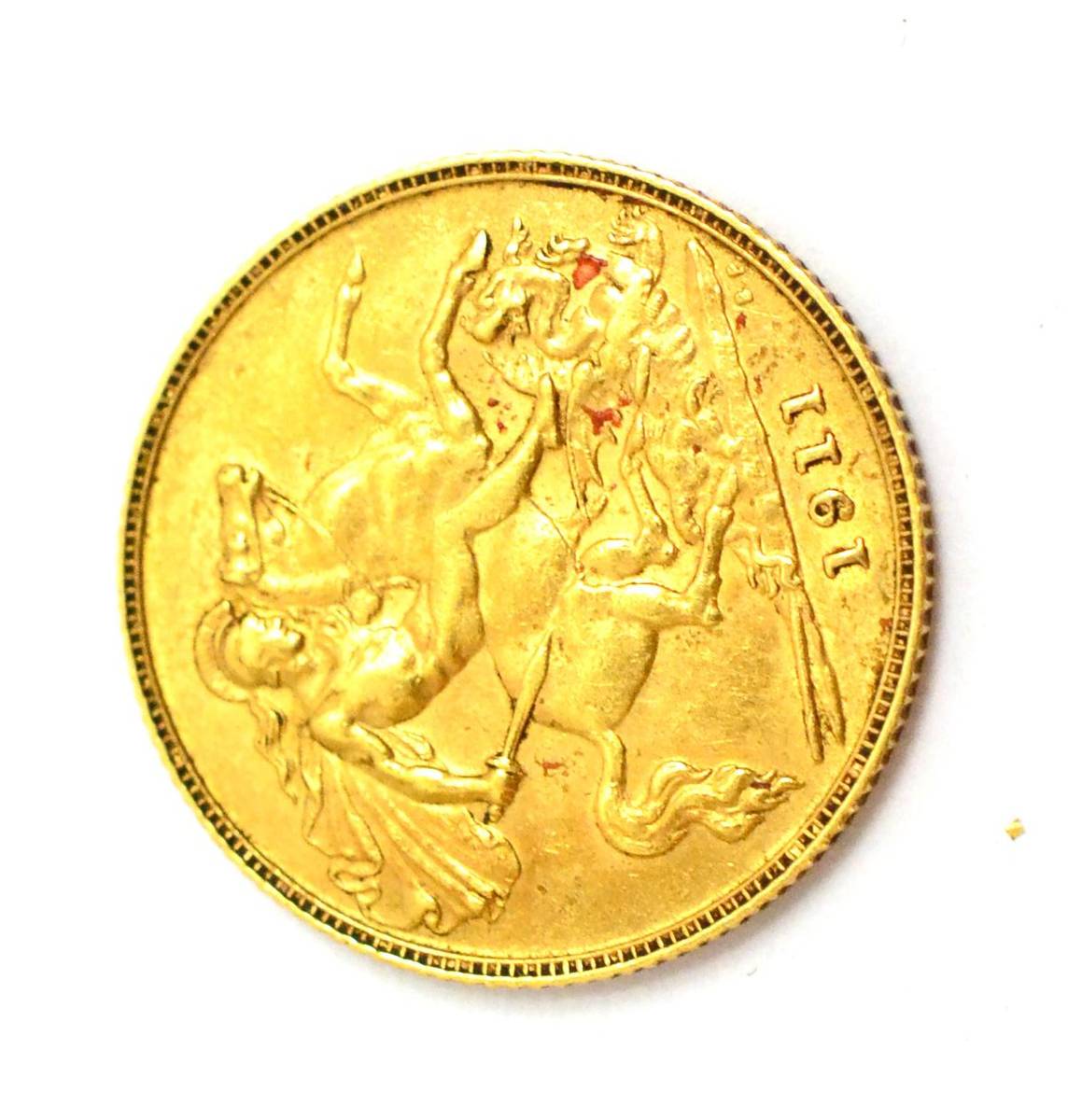 Lot 116 - A half sovereign dated 1911