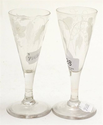Lot 128 - A pair of George III ale glasses