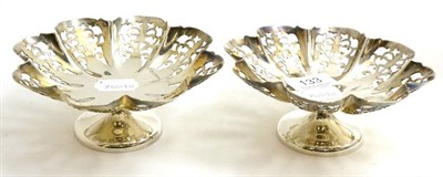 Lot 133 - A pair of silver pedestal bon bon dishes