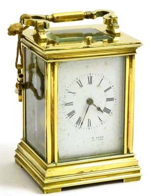 Lot 140 - A 19th century repeating brass carriage clock