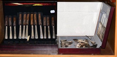 Lot 175 - Two canteens of silver plated flatware