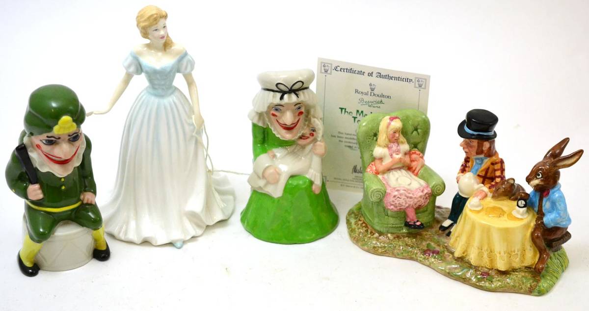 Lot 188 - Royal Doulton Beswick ware The Mad Hatter's Tea Party LC001, Wade Judy and Mr Punch and a Royal...