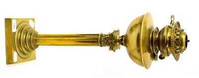 Lot 195 - A Victorian brass Corinthian column with brass font, 54cm high