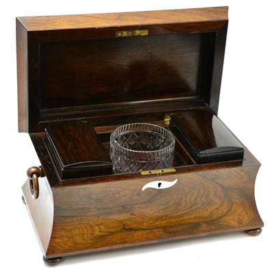 Lot 197 - A 19th century two division rosewood tea caddy