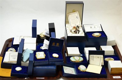 Lot 217 - Collection of Halcyon days and other boxes and similar, with receipts and boxes, on two tray