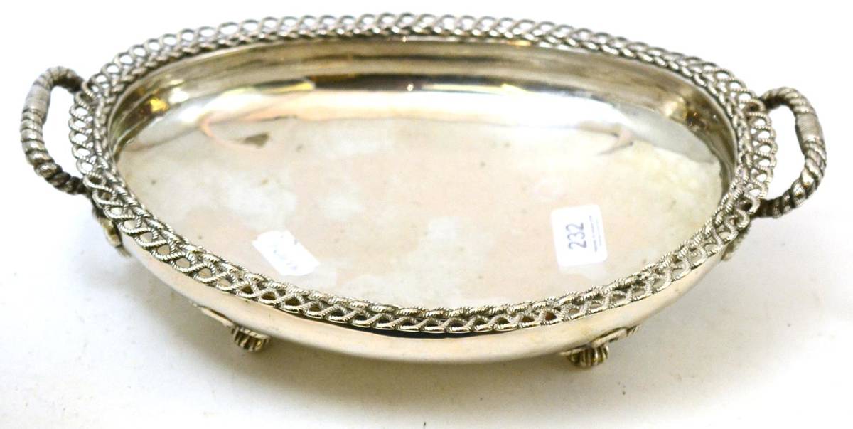 Lot 232 - A German silver oval dish