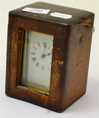 Lot 299 - A 19th century carriage clock, cased