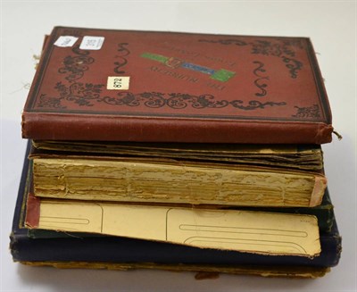 Lot 315 - Six Victorian/Edwardian scrap albums, containing a selection of diecut scraps, adverts,...