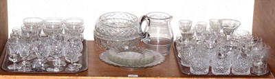 Lot 323 - A quantity of drinking glasses including tumblers, sherries, together with glass bowls, jugs...