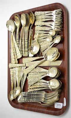 Lot 370 - A collection of assorted white metal cutlery