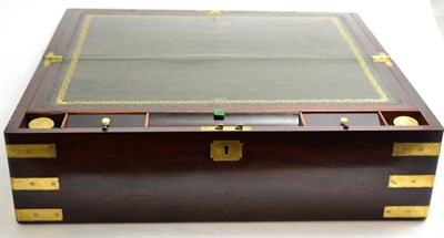 Lot 371 - A brass bound mahogany writing slope