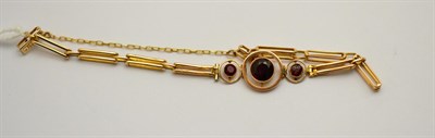 Lot 396 - A garnet set bracelet