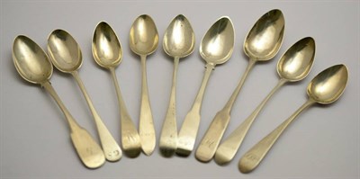 Lot 416 - An Irish silver provincial teaspoon makers mark John Warner Cork, circa 1795, and eight...