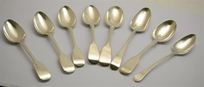 Lot 420 - Eight silver dessert spoons