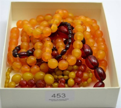 Lot 453 - A group of beads including Bakelite and synthetic