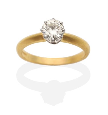 Lot 248 - An 18 Carat Gold Solitaire Diamond Ring, a round brilliant cut diamond in a claw setting, to...