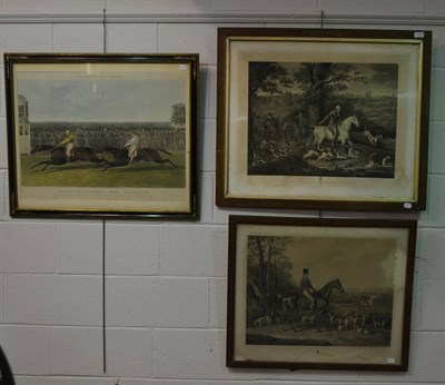 Lot 1002 - Three racing and hunting prints