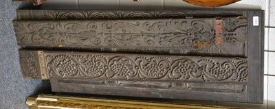 Lot 1040 - Three carved oak panels