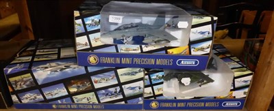 Lot 1099 - Franklin mint aircraft F14 Tomcat, F/A-18 Hornet and HS Harrier in US Marine livery (all E...