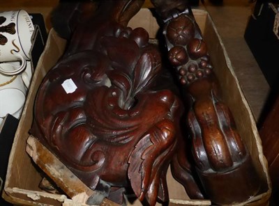 Lot 1116 - A set of four carved 19th century table legs