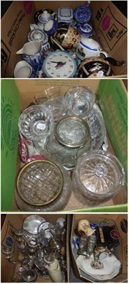 Lot 1133 - A quantity of miscellaneous items including silver plate, glass, ceramics etc (four boxes)