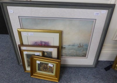 Lot 1140 - Bernard Benedict Hemy (1855-1913), shipping scene, watercolour, signed together with four...