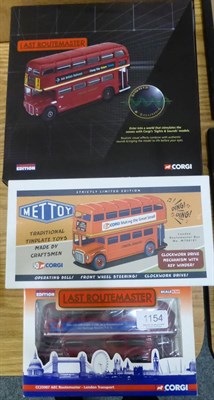 Lot 1154 - A Corgi 'Last Routemaster' sights and sounds model CC25908, a Mettoy limited edition...