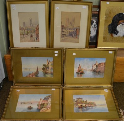 Lot 1163 - RHS - A set of four Italian scenes, watercolours, Elliott Ettwell - Lincoln, a pair of watercolours