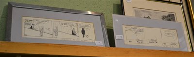 Lot 1178 - Two framed Alex Graham Fred Basset cartoon original sketches, both signed by the artist