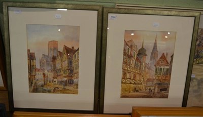 Lot 1186 - E Nevil (late 19th century), Strasbourg, landscape watercolour and another similar by the same...