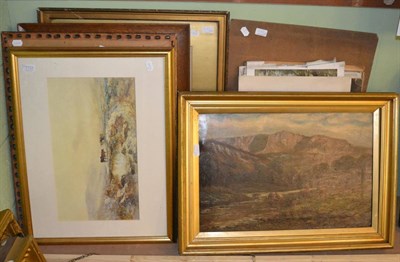 Lot 1192 - A group of 19th century and later oils, prints and watercolours