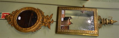 Lot 1205 - Two 19th century mirrors, one cast iron in the Regency style with a registration number and another