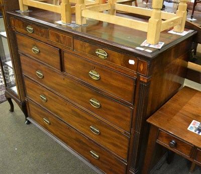 Lot 1233 - A late Victorian mahogany inlaid five height chest of drawers